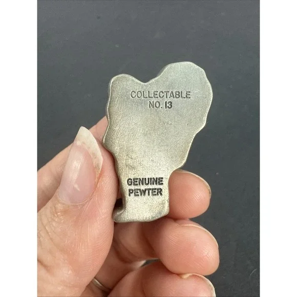 Vintage Brooch Earrings Pewter Pin 1.5" Christmas Santa With Earring Box Ms Dee - Picture 7 of 15